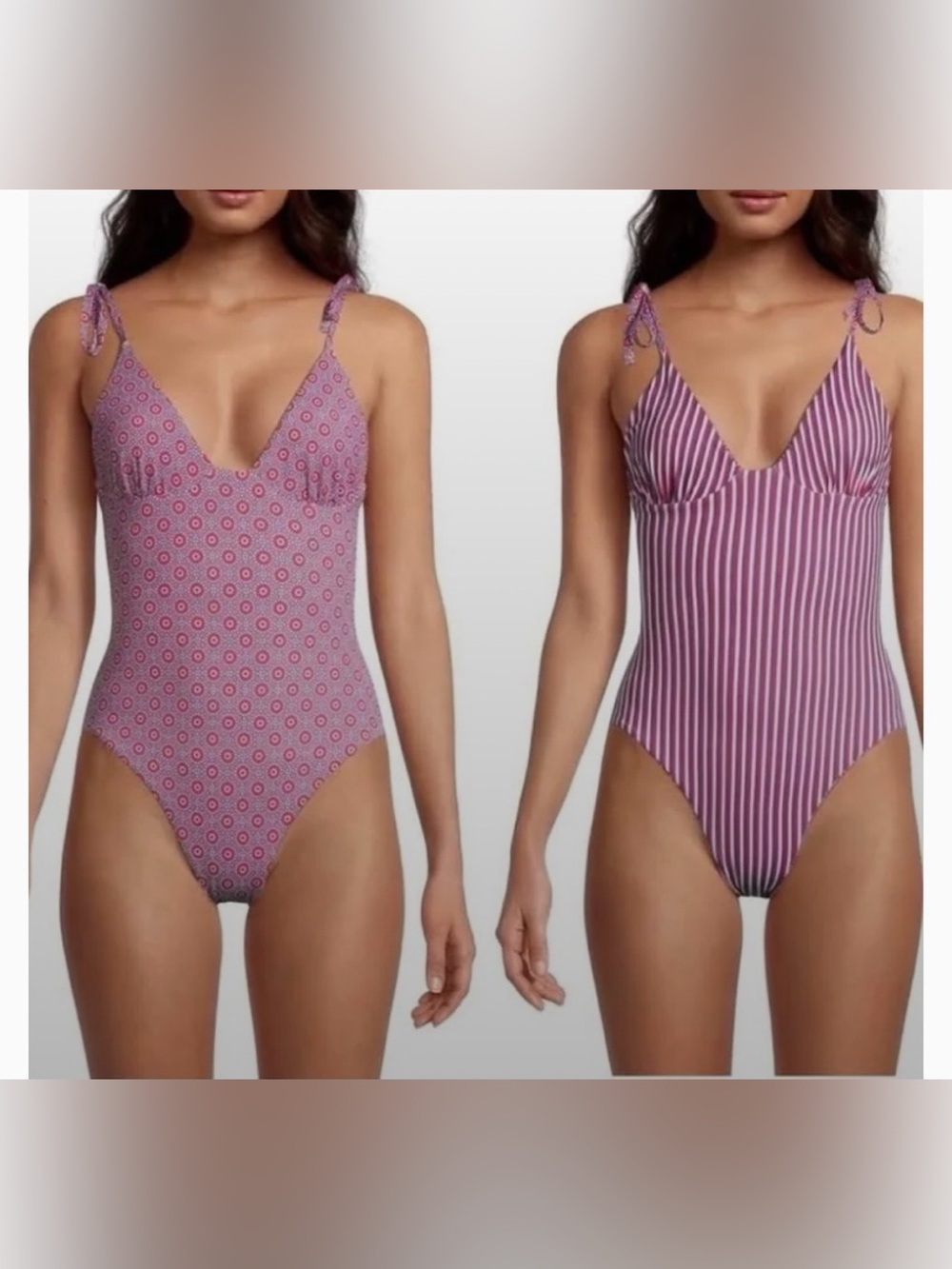 SOLID & STRIPED Patterned One-Piece Swimsuit reversible